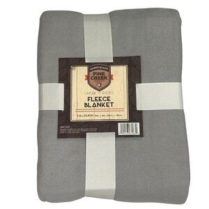 Pine Creek- Fleece Blanket Size Full/Queen  (86 ×86) Quiet Gray NWT